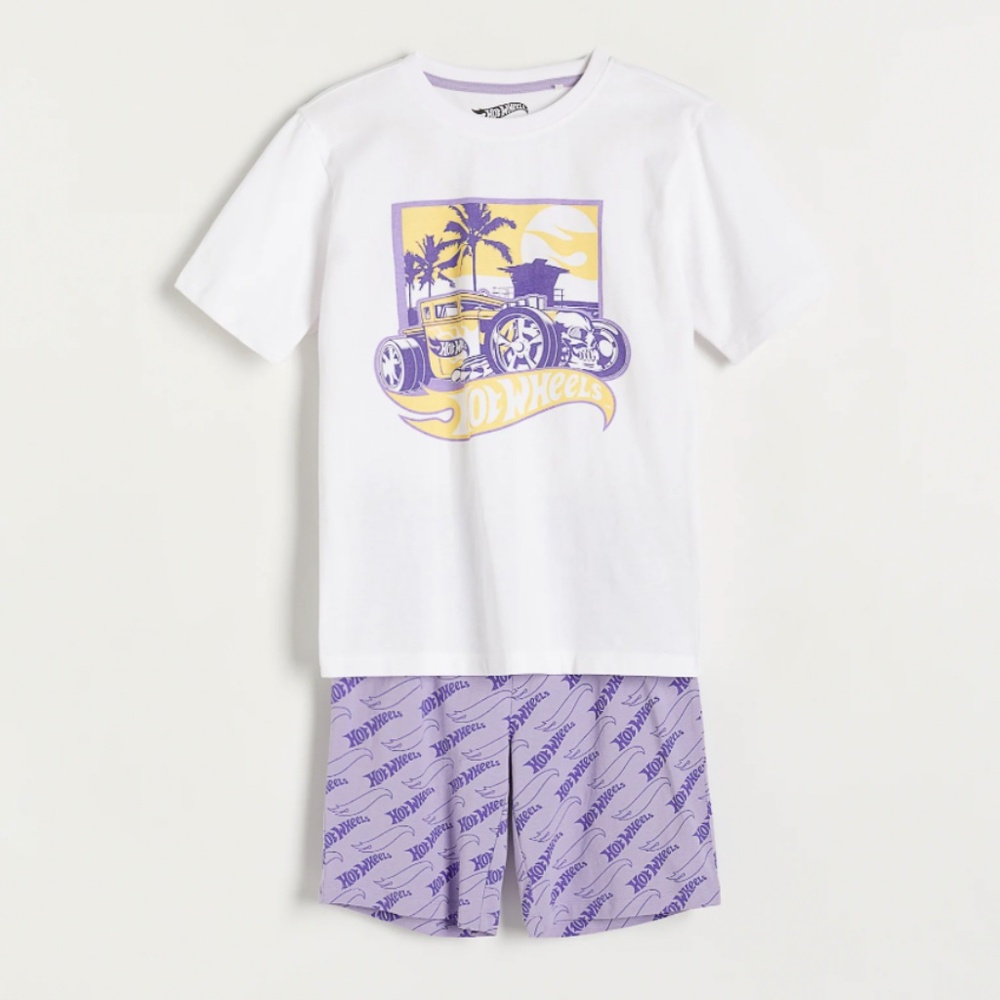 Hot Wheels Mattel 2pcs Boys Kids Toddler Cotton Set T-shirt Shorts Licensed NWT
